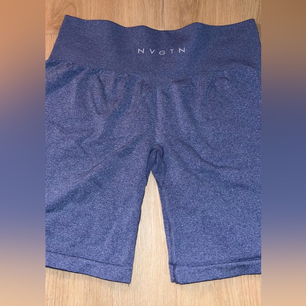 NVGTN Heathered Blue Pro Seamless Shorts